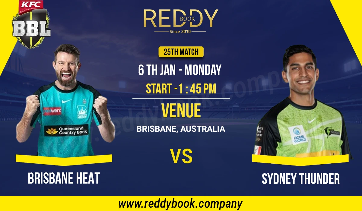 Read more about the article Brisbane Heat vs. Sydney Thunder: BBL 24-25 Match 25 Prediction